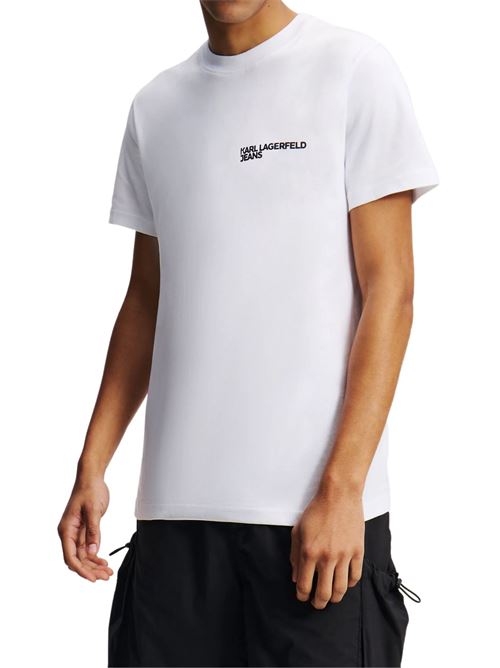 T-shirt uomo bianca in cotone Karl Lagerfeld jeans | A1M17003100